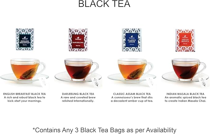 Octavius Tea Variety Pack | 3 Assorted Black Teas | 25 Teabags Each | Sampler Tea Pack | Pack of 4 | Premium Indian Black Tea | Bold Flavors | Ideal Gift for Tea Lovers