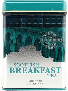 Edinburg Tea & Coffee Loose Leaf Tea Reusable Tin Present Housewarming Gift 4.40 Oz (Scottish Breakfast)