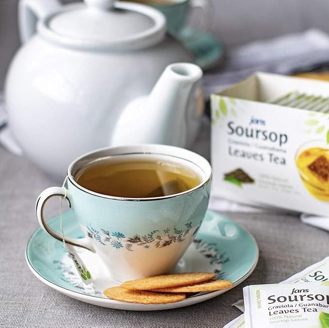 Jans Soursop Tea Bags (50 Count, Full Strength Premium Herbal Tea) Made from 100% Natural & Dried Soursop Leaves