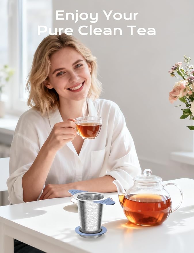 Tea Infuser for Loose Leaf Tea,Stainless Steel Tea Infuser with Heat Proof Silicone Handles