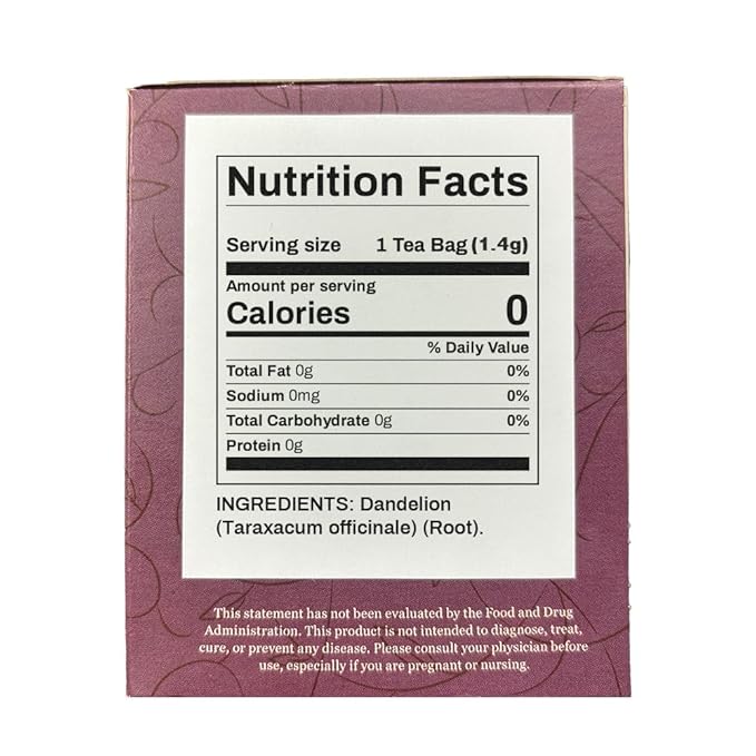 Organic Positively Botanicals Company, Dandelion Root Herbal Tea Bags, 20 Count