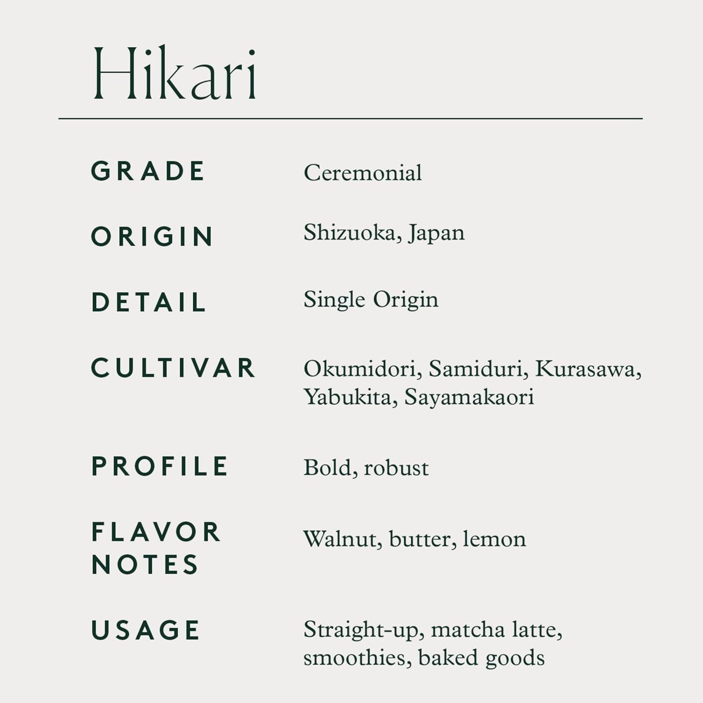 Matchaful - Hikari - Single Origin Ceremonial Matcha - 100g Bag | Fine Green Tea Powder, Direct-Trade From Shizuoka, Japan - Smooth and Creamy with Flavor Notes of Walnut, Lemon, Butter