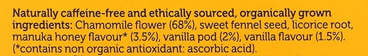 Pukka Calming Chamomile, Vanilla & Manuka Honey Organic Herbal Tea, Soothing Organic Tea Infusion Selection, Honey & Fennel Blend, Caffeine Free