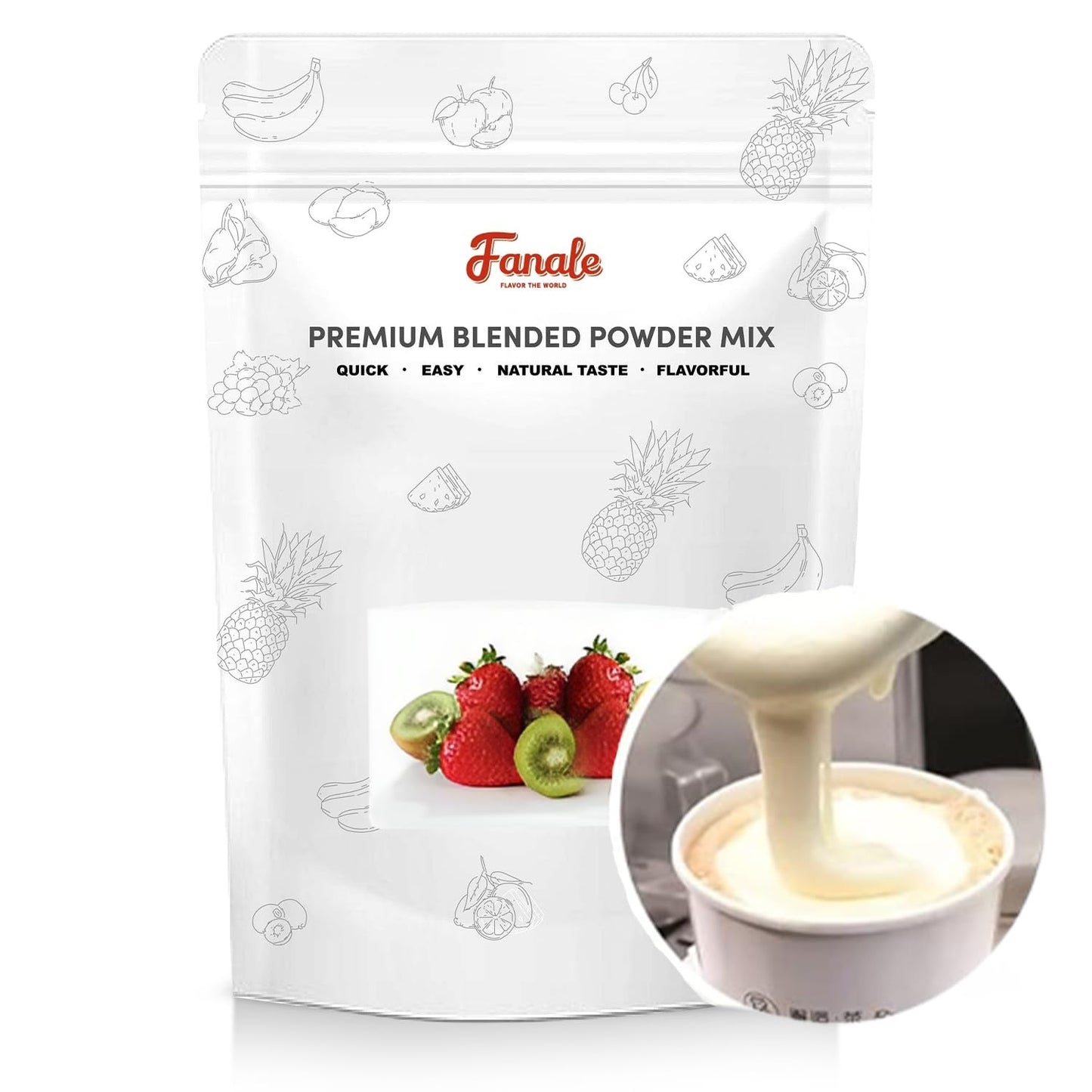 Fanale Mochi puff Milk Tea Powder, Instant Flavoring Powder, 2.2 lbs Pk-1 | Instant Flavoring Mix Perfect for Boba Milk Tea, Smoothies, Baking &amp; Desserts. Rich &amp; Creamy Beverage Powder, Easy to Prep