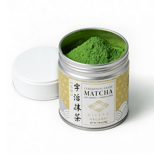 Ceremonial Grade Matcha Powder AA 1.06oz Tin, Japanese JAS Certified Organic, Antioxidant Rich with Caffeine & L-Theanine for Focus & Relaxation, Kosher Non-GMO Green Tea(1.06oz, Uji Organic)