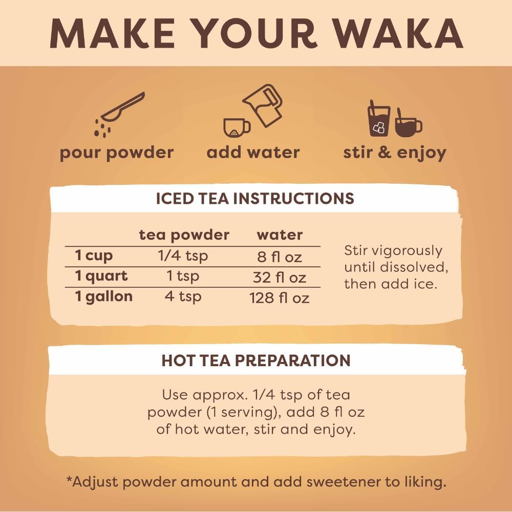 Waka Instant Green Tea Mix, Blueberry Flavored, Sugar-Free, 4.5 oz | Naturally Flavored, Unsweetened Concentrated Green Tea Powder, Makes up to 200 Hot or Iced Cups