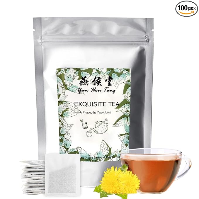 EILIN Dandelion Root Tea Bags Roasted Herbal Leaves 2Gram x 100 Counts