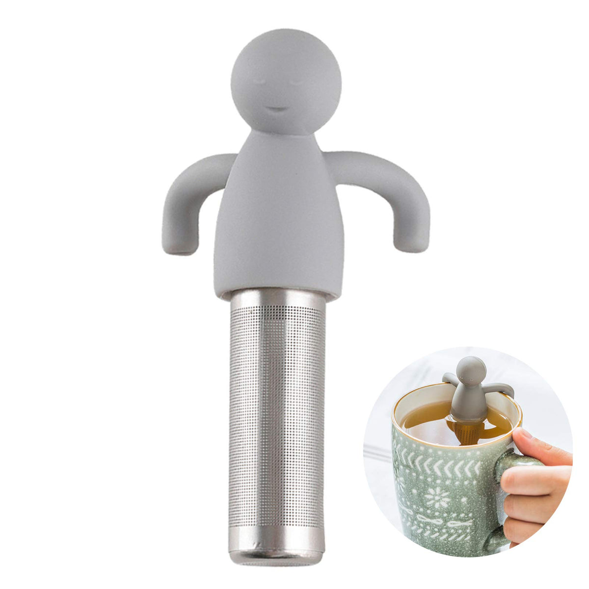 Leden Tea Infuser for Loose Leaf Tea Extra Fine Mesh Tea Steeper Gray