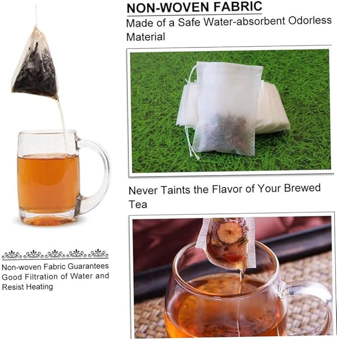 200pcs Tea Filter Bags Disposable Drawstring Seal Filter Tea Bags Infuser