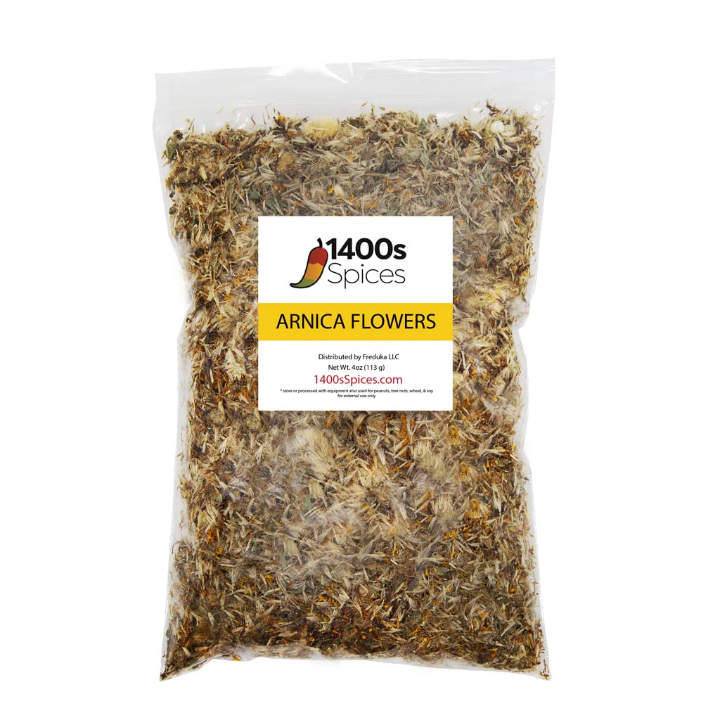 1400S SPICES 4oz Arnica Flowers Dried Leaves, Arnica Hierba, Arnica Flowers Herbal Tea