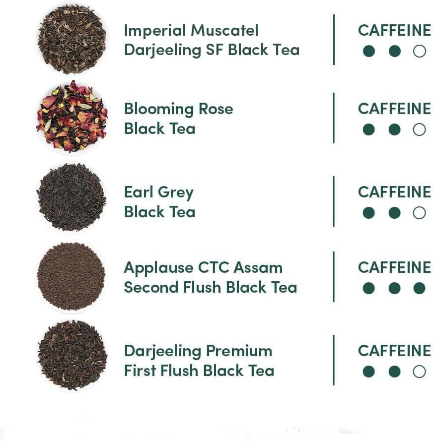 VAHDAM, Assorted Black Tea Loose Leaf Tea Gift Set (10 Flavors) Gift Ideas for Women & Men | Directly Sourced From Assam and Darjeeling | Resealable Ziplock Pouch