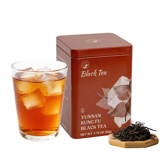 Chayan Yunnan Kung Fu Black Tea Loose Leaf, Authentic Smooth &amp; Rich Ancient Chinese Tea, Premium Loose Leaf Black Tea for Morning Energy, Fast Hot Brew or 8-Min Cold Brew, 1.76 oz (50g) Tin