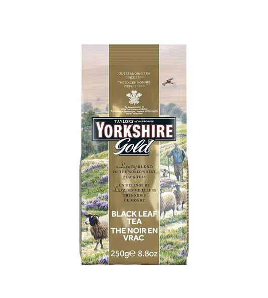 Yorkshire Tea, Gold, Loose Leaf Tea, Black Tea, 8.8 Ounce, Premium Blend, Rich, Smooth, and Satisfying, Classic British Breakfast Blend, Caffeinated