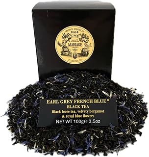 Mariage Freres Earl Grey French Blue, Black Tea 100g 3.5oz Loose Tea (1 Pack)