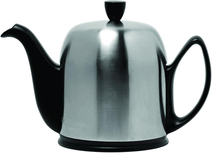 Degrenne Luxury French Tea Pot - Porcelain Teapot with Removeable Aluminum Infuser, Ceramic Tea Kett