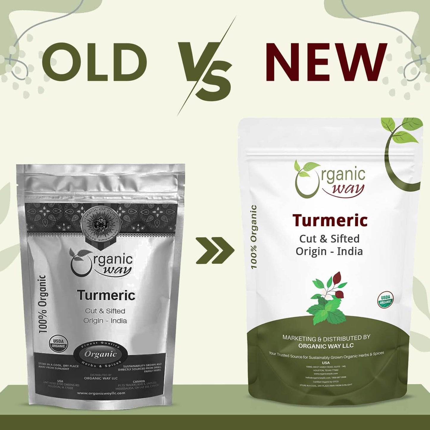 Organic Way Turmeric/Haldi Root Cut &amp; Sifted - Herbal Tea (16 Ounce) | Curcuma Longa botanical herb, USDA Organic and Kosher Certified; raw, vegan, Non-GMO, and gluten-free.