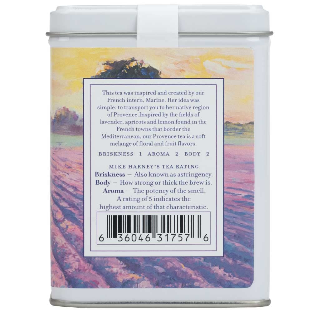 Harney & Sons Provence White Tea, 20 Sachets in Tin | White tea with apricot, lemon, lavender, vanilla and honey flavors