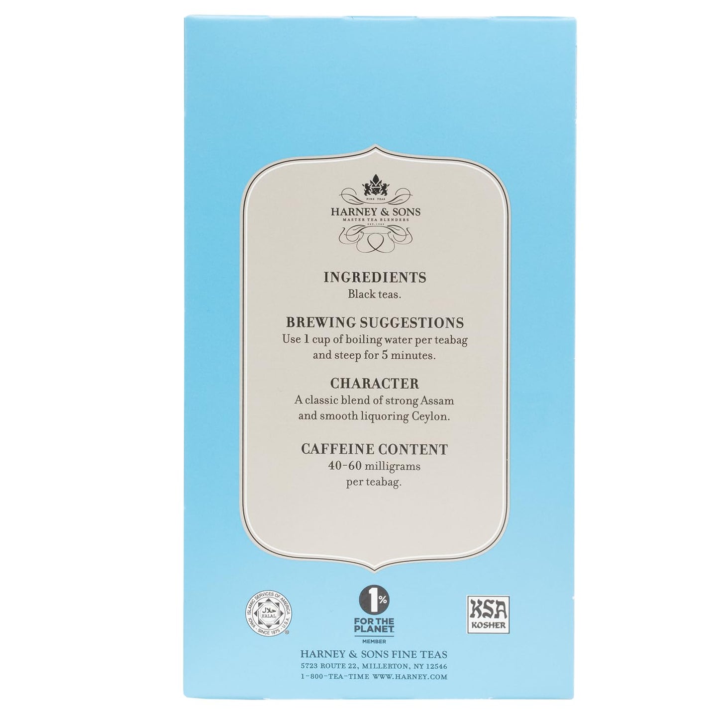 Harney &amp; Sons Orange Pekoe Black Tea Bags, 20 Count | Blend of Assam and Ceylon black teas. Certified Kosher. Contains caffeine.