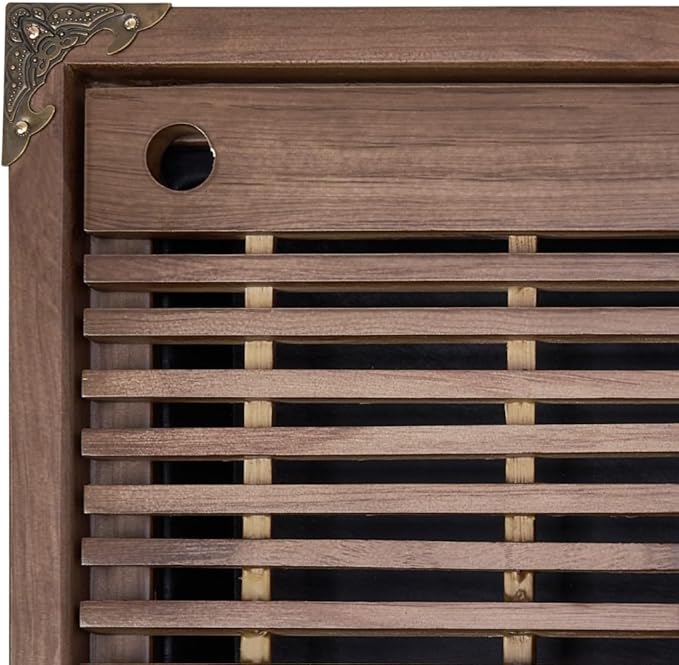 17inch Gungfu Tea Tray Large Wooden Tea Trays with Drainage Water Storage Chassis for Home/Office Kungfu Tea Set Tray (Brown A)