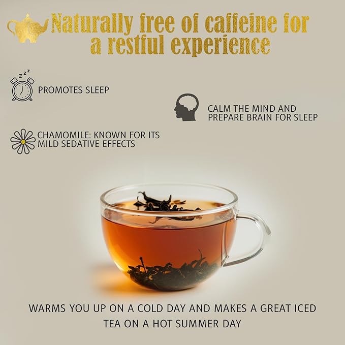 Egyptian Chamomile Tea, Organic Loose Leaf Herbal Tea – Cozy, Calming – Supports Stress Relief, Relaxation & Sleep