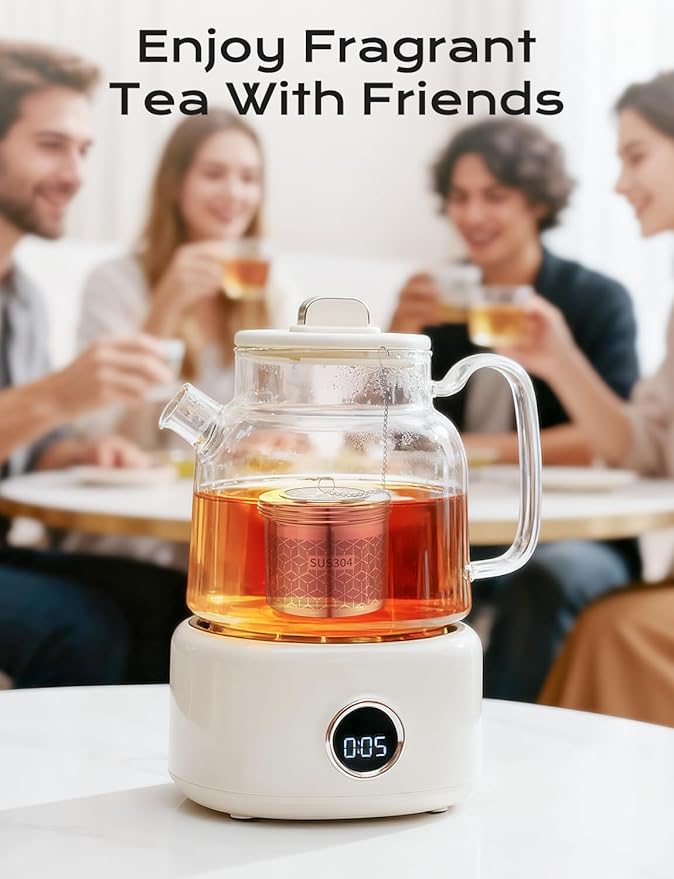 Large Tea Infuser & Strainer, Spice Infuser - Extra Fine Mesh for Loose Leaf Tea, 304 Stainless Steel with Long Chain & Threaded Lid