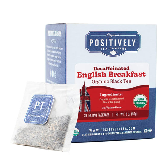 Positively Tea, Organic Decaf English Breakfast Black Tea Bags, 20 Count