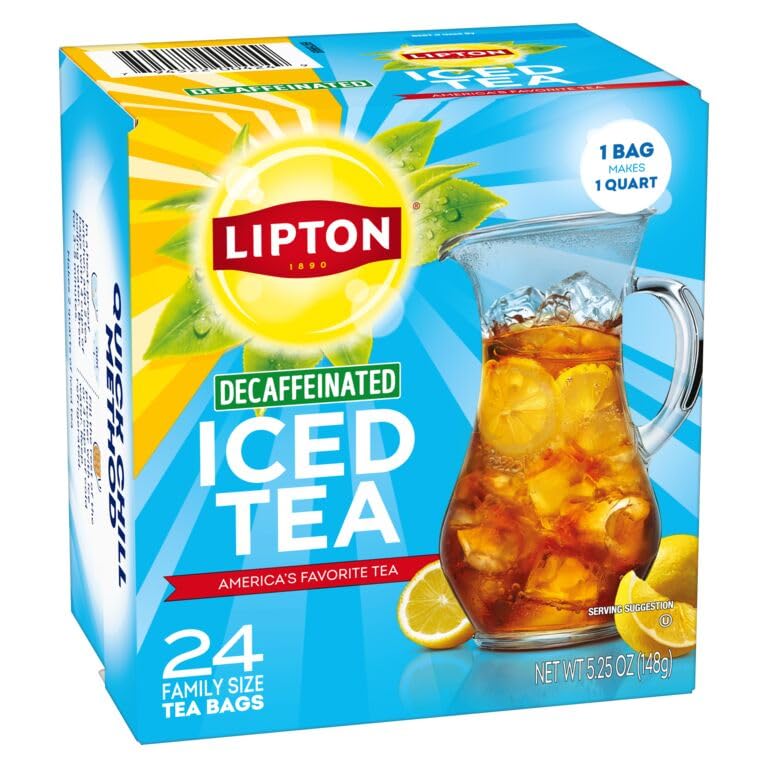 Lipton Decaf Black Iced Tea Bags, Family Size, 144 Count