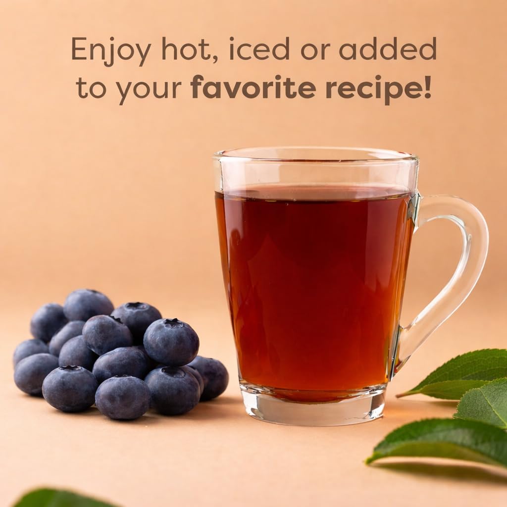 Waka Instant Black Tea Mix, Blueberry Flavored - 100% Tea Leaves, No Additives, Unsweetened Tea Powder for 50 Quarts or 200 Cups – Easy and Quick Hot or Iced Teas (4.5oz)