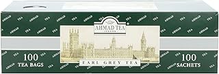 Ahmad Tea Earl Grey Tea, 100 Paper Enveloped Teabags (Pack of 1)