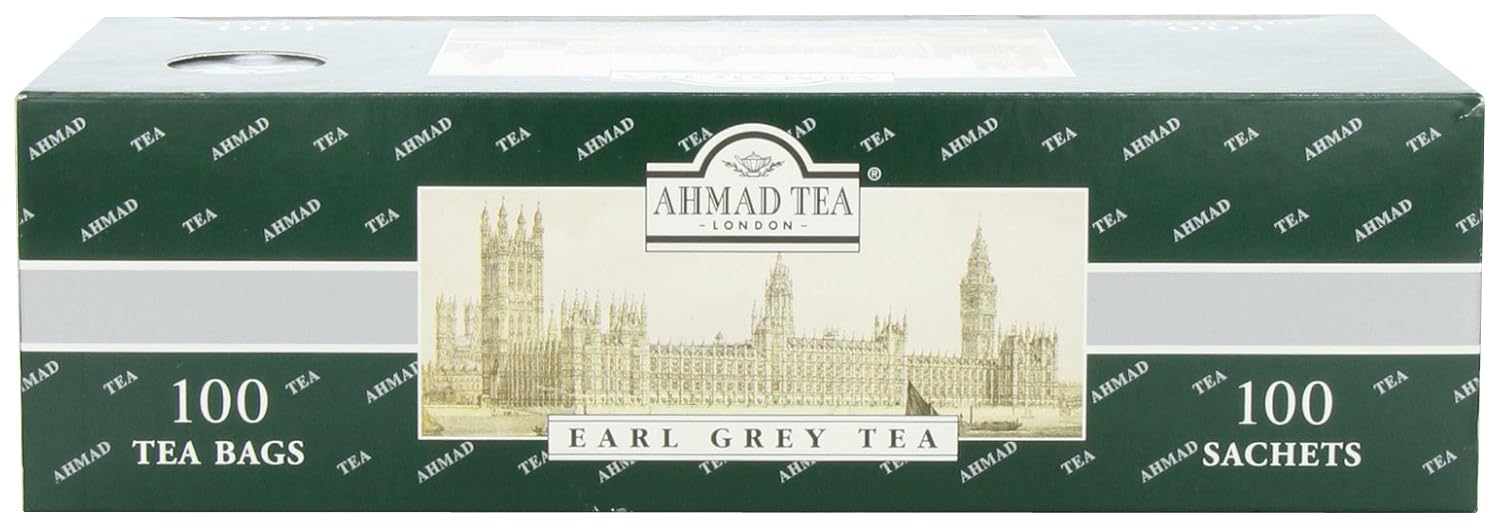 Ahmad Tea Earl Grey Tea, 100 Paper Enveloped Teabags (Pack of 1)