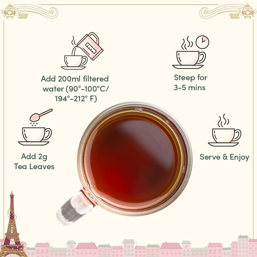 VAHDAM, Weekend in Paris Tea Gift Set - 9 Assorted Teas | Travel Edition Gift Box | Natural Ingredients Luxury Tea Set | Gluten Free, Non-GMO