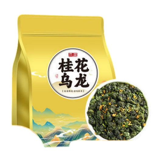 桂花乌龙茶原产福建安溪铁观音 Chinese Tieguanyin Oolong Tea Natural Loose Leaf Tea,Chinese Tea, Sulfur Free 【金色国风八角袋桂花乌龙】1袋250g Flower tea,dark tea,loose tea