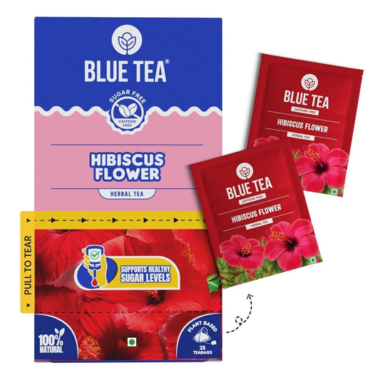 BLUE TEA - Hibiscus Tea - 25 Count - Plant Based Tea Bags