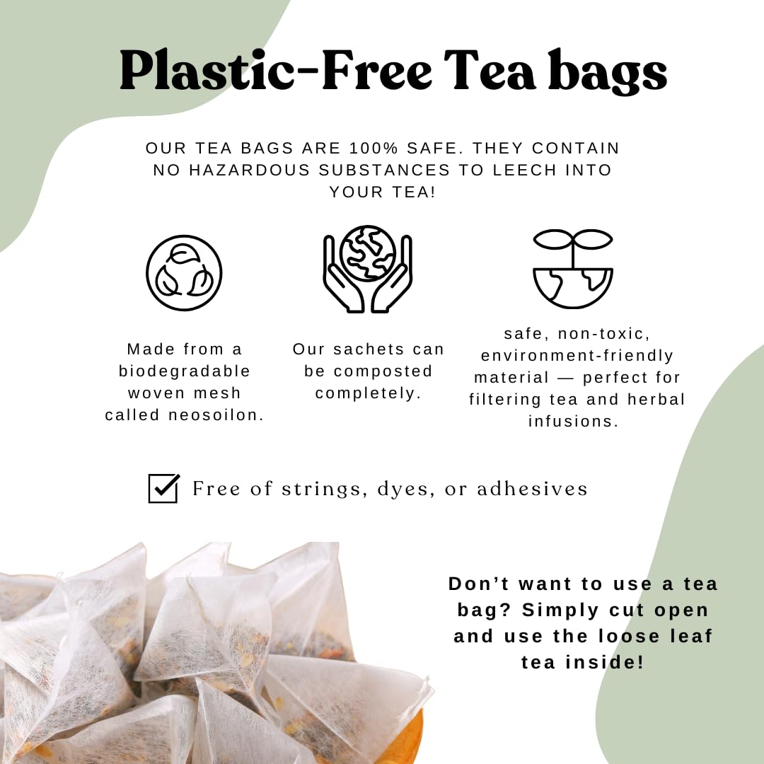 Organic Stinging Nettle Tea Loose Leaf Tea Bags – Soothing Tea for Allergy Relief and Sinus Relief, Lemon Balm, Licorice Root, Caffeine Free, AIP Herbal Seasonal Blend, 15 Count