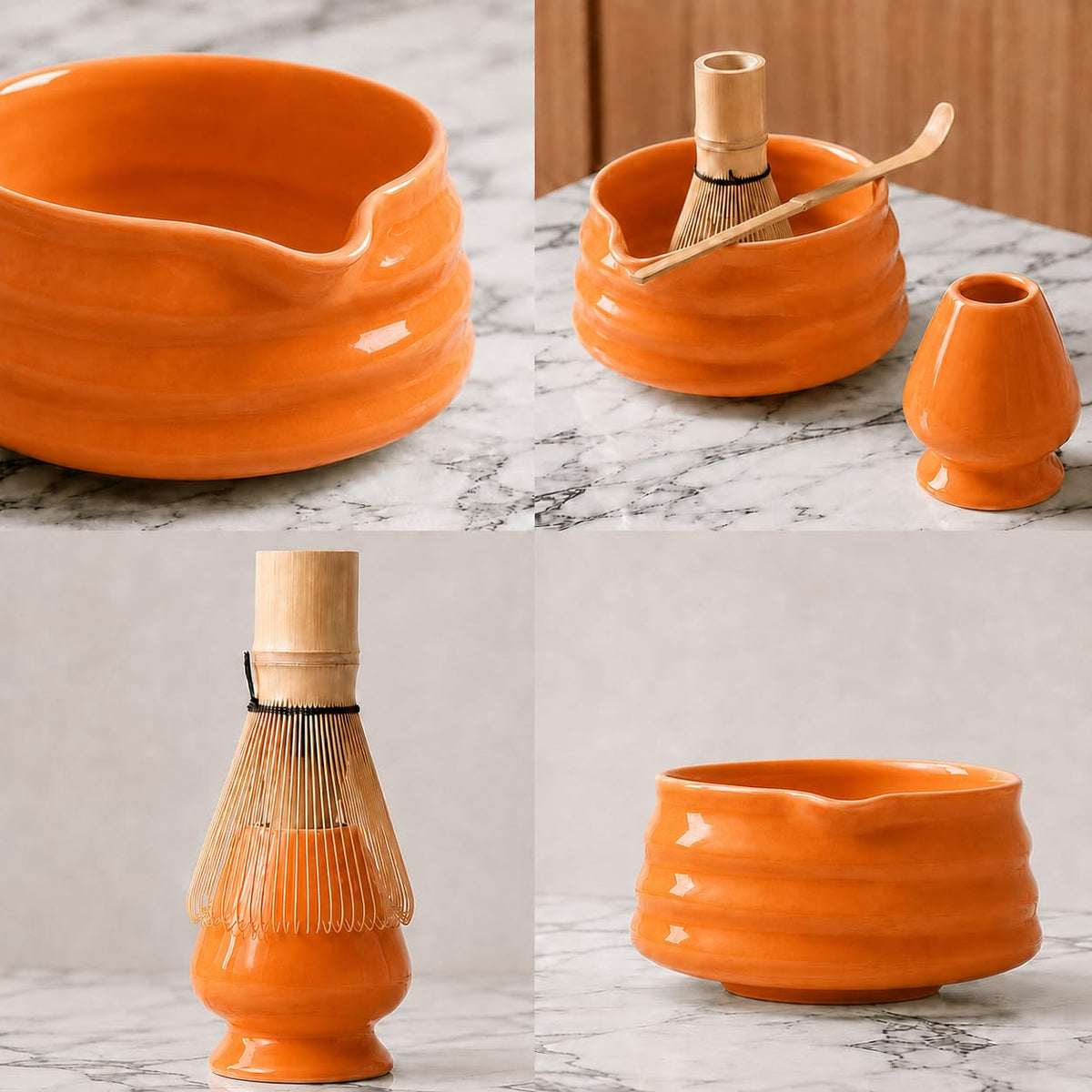 JavaNest Matcha Bowl Set with Whisk Holder, 560ml Ceramic Chawan