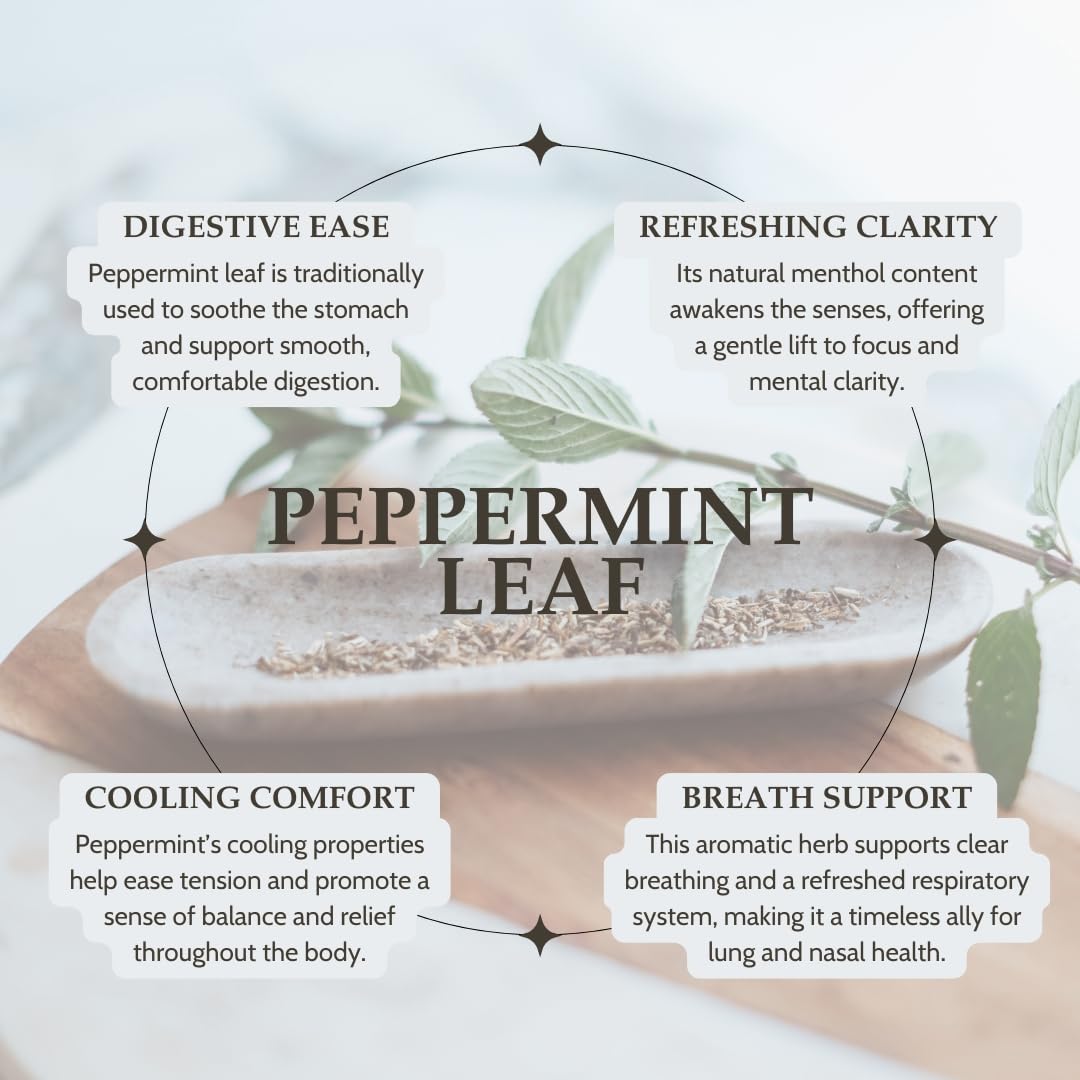 Elanen Naturals Organic Peppermint Leaves 4 oz. (113g), USDA Certified Organic Peppermint Tea Loose Leaf, Dried Mint, Dry