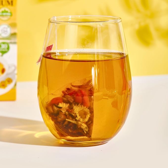 Chrysanthemum Cassia Seed Tea Bags - 6g × 30 Bags, VitalForest Herbal Tea with Burdock Root, Goji Berries, Osmanthus, Honeysuckle