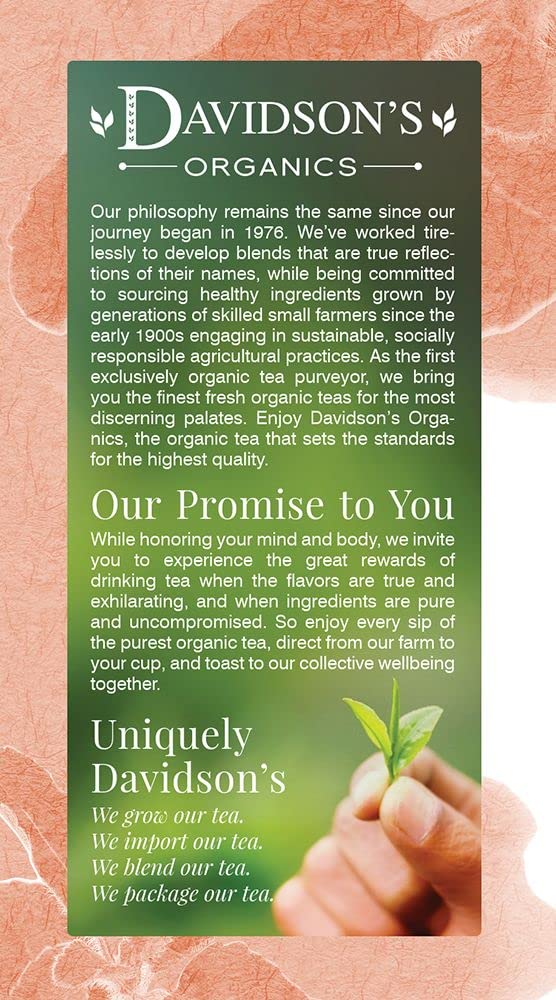 Davidson's Organics, Tulsi Rooibos Chai, 25-count Tea Bags, Pack of 6