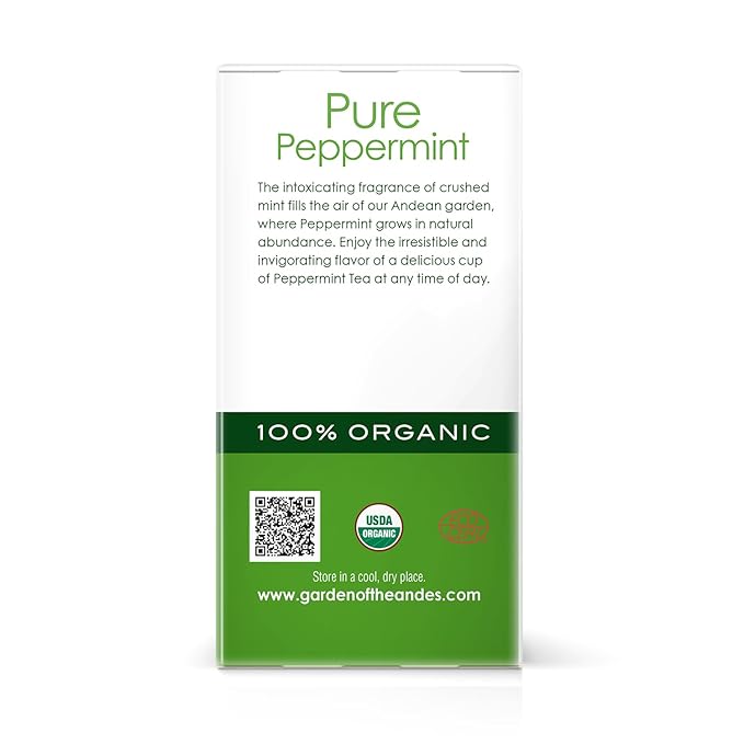 Garden of the Andes - Peppermint Tea - 6 x 20 Tea Bags (120 Count) - USDA Organic Caffeine-Free Herbal Infusion