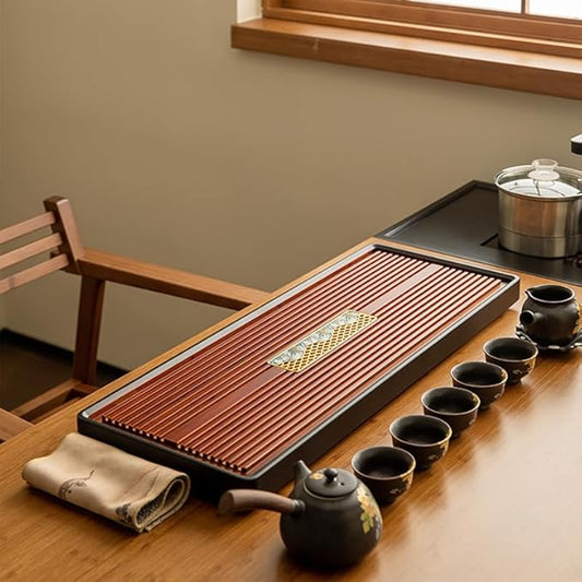 Bamboo Tea Tray Japanese Tea Set Chinese Kungfu Serving Vintage Gongfu Tray