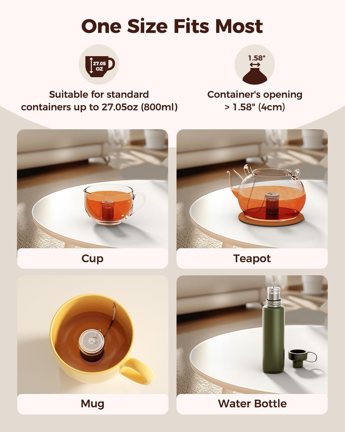 2 Pack Reinmoson 304 Stainless Steel Tea Infuser for Loose Leaf Tea