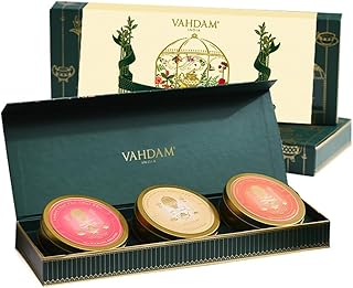 VAHDAM, Oprah's Favorite Tea Gift Set | 3 Premium Chai Teas in Golden Tin Caddy Gift Box | Exotic Chai Tea Blends | Gluten Free, Non GMO | Gifts for Men And Women