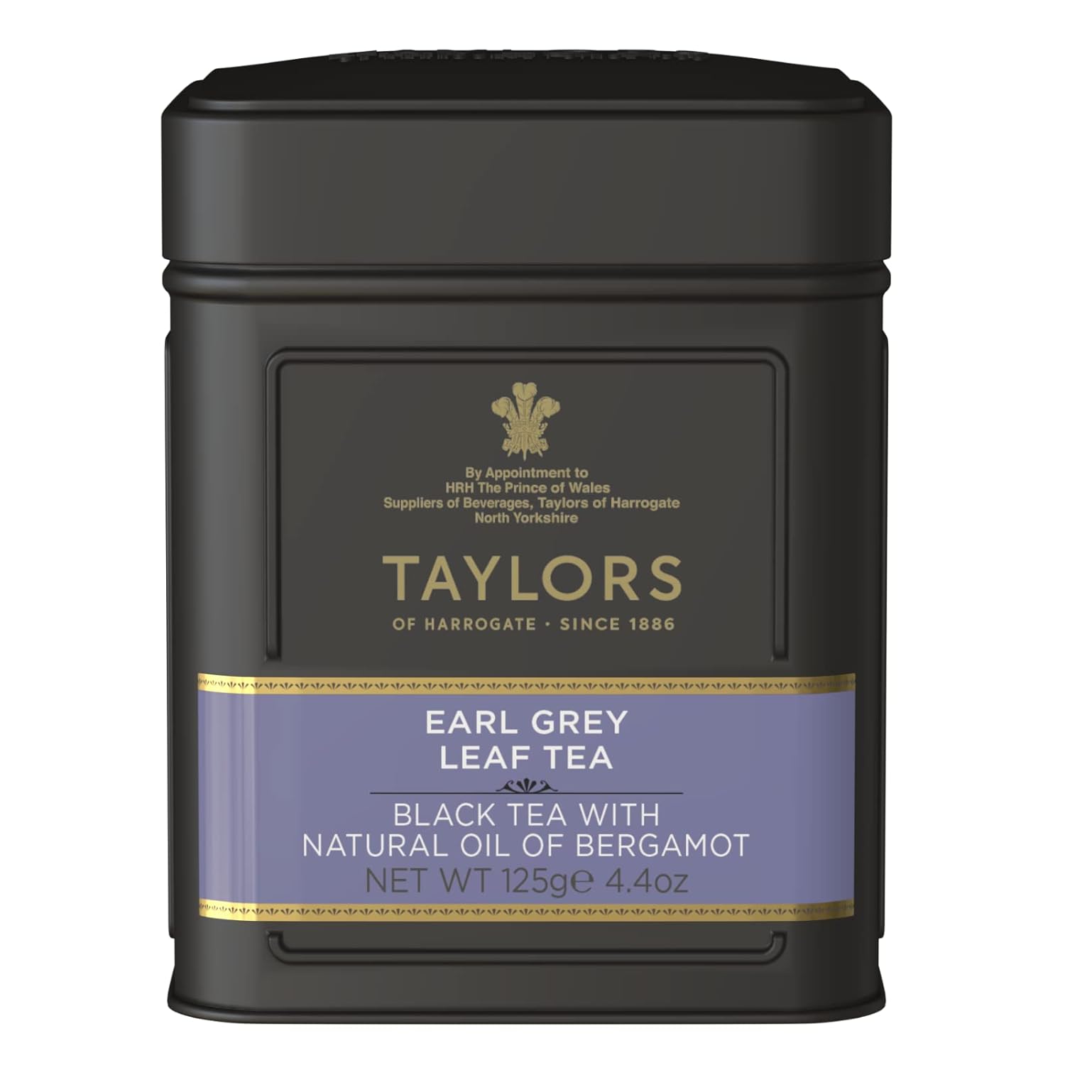 Taylors of Harrogate Earl Grey, Loose Leaf, 4.41 Ounce Tin Caddy (Pack of 1), Fragrant, Delicate & Light, Caffeinated, Premium Whole Leaf Tea
