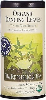 The Republic of Tea Organic Dancing Leaves Green Tea, 50 Tea Bag Tin