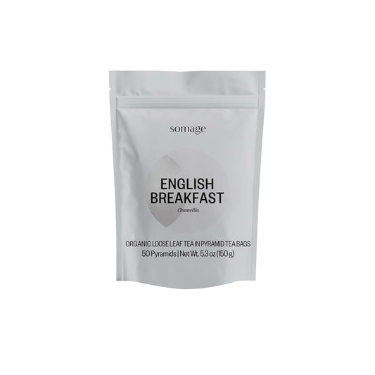 Chamellia Organic English Breakfast Tea - 50 x Pyramid Tea Bags in a Pouch 5.3oz (150g)(Camellia Sinensis) Single unit