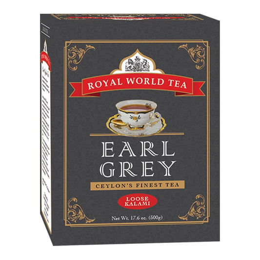 Royal World Loose Leaf Earl Grey Tea – Premium Blend of Bergamot &amp; Ceylon Black Tea – Ideal for London Fog &amp; Iced Drinks – Perfect for Recipes – Sourced from Sri Lanka – Minimal Packaging, 17.6oz