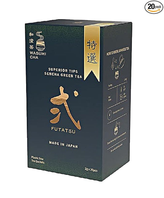 Wasumicha -Futatsu Japanese Green Sencha Tea unsweetened Biodegradable Teabag 20bags