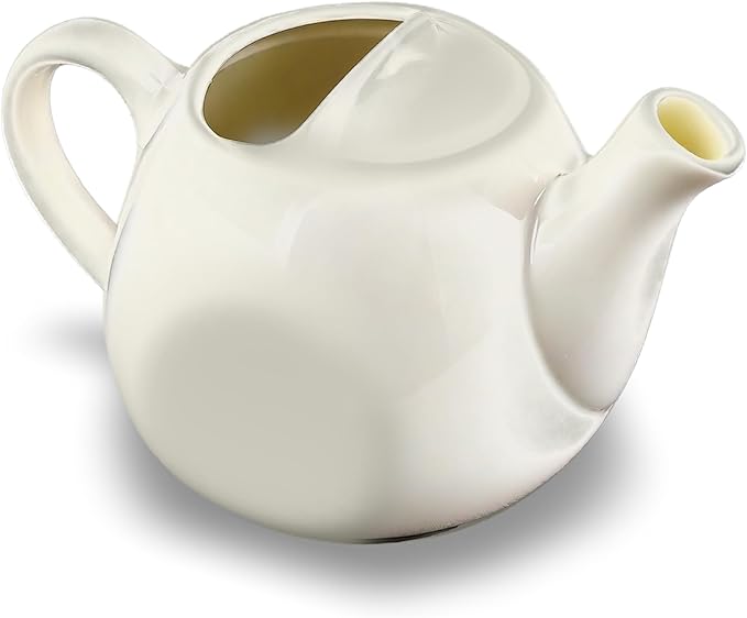 Tuxton China BET-1001 Teapot, 10 oz., 3-3/8"H, Without Lid, Microwave and Dishwasher Safe, Oven Proof, Fully Vitrified, Ceramic, TuxCare, Healthcare