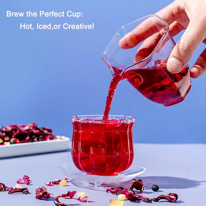 Tropical Flavor Fusion Fruit Tea, Fruity & Refreshing Herbal Tea |Peach,Hibiscus,Pineapple,Blackcurrant,Rose,Caffeine-FreeTea | 30+ Cups | Hot or Iced | Premium Quality, Woman-Owned | Loose Leaf Tea 7oz