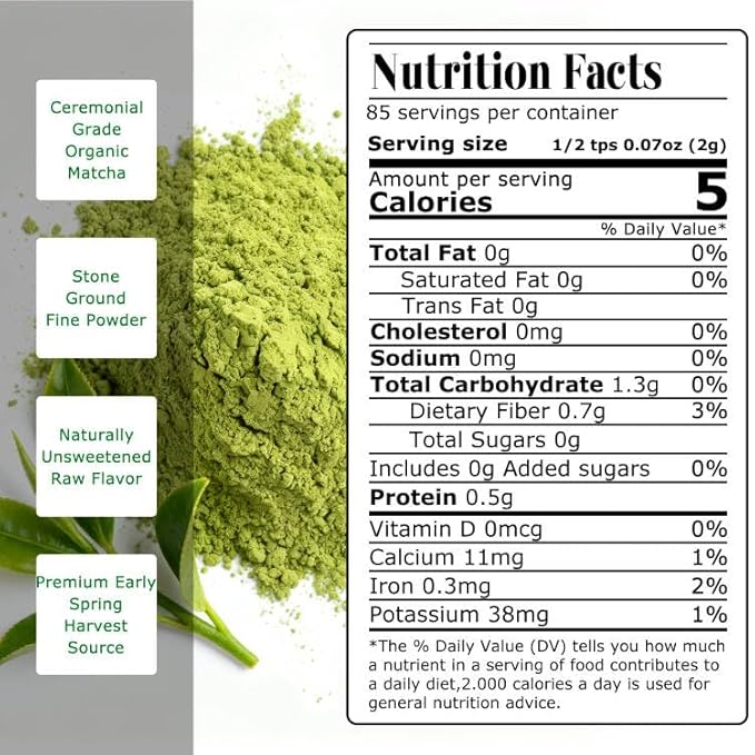Premium Ceremonial Matcha Powder (6oz/170g),Eastsign Organic Ceremonial Grade Matcha,USDA Organic Matcha Tea Powder Latte,Perfect for Starbucks Latte, Shake, Smoothies & Baking & Holiday Gifts